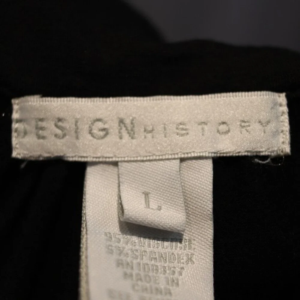 Design History Black Beaded Yoke Tank Top LG Career Dressy Professional Large